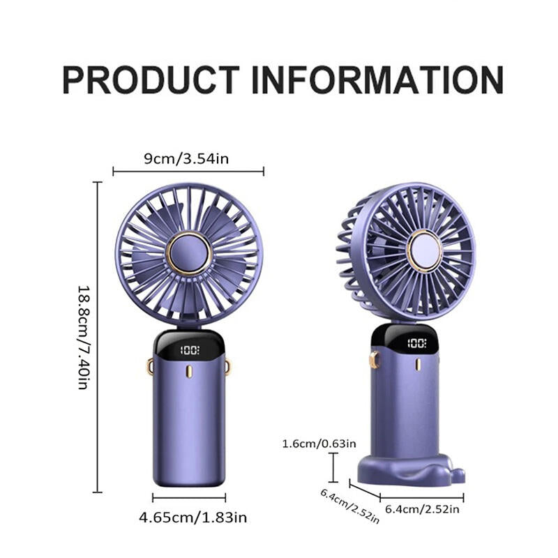 Handheld fan with digital display