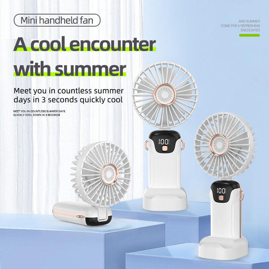 Ventilador de mano con pantalla digital