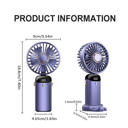 Handheld fan with digital display